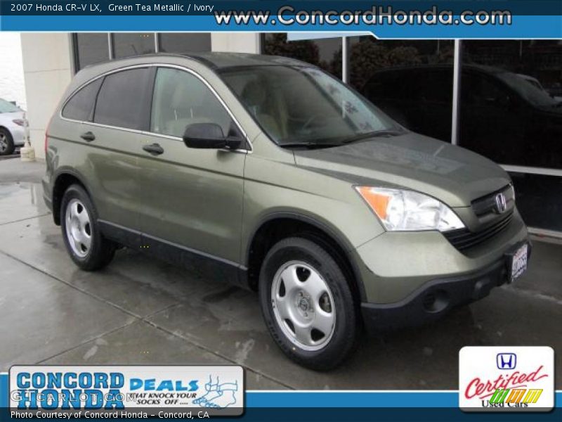 Green Tea Metallic / Ivory 2007 Honda CR-V LX