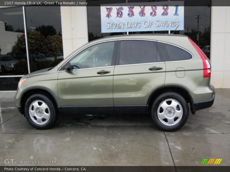 Green Tea Metallic / Ivory 2007 Honda CR-V LX