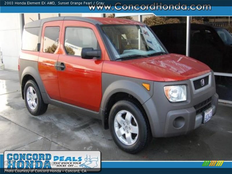 Sunset Orange Pearl / Gray 2003 Honda Element EX AWD