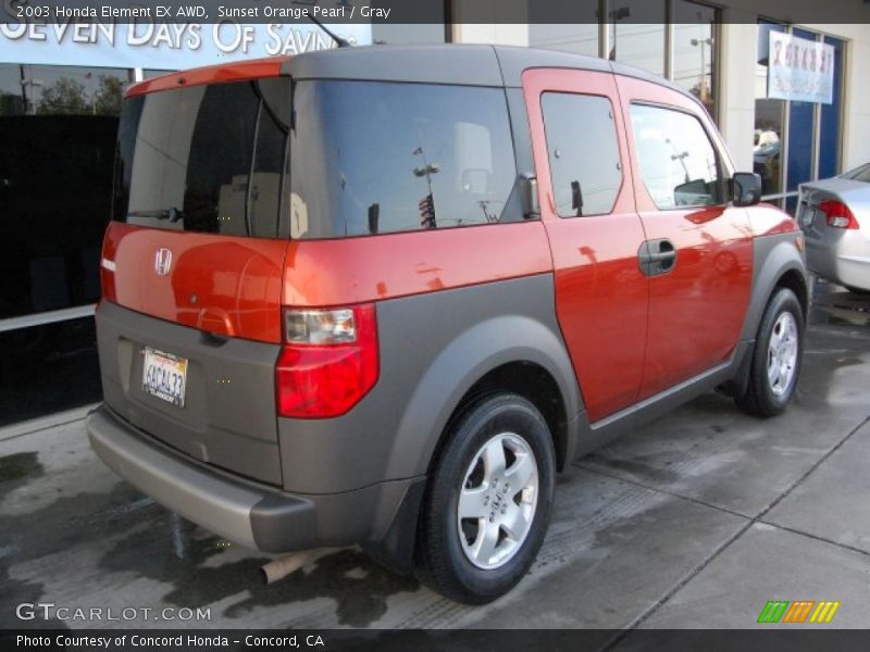 Sunset Orange Pearl / Gray 2003 Honda Element EX AWD