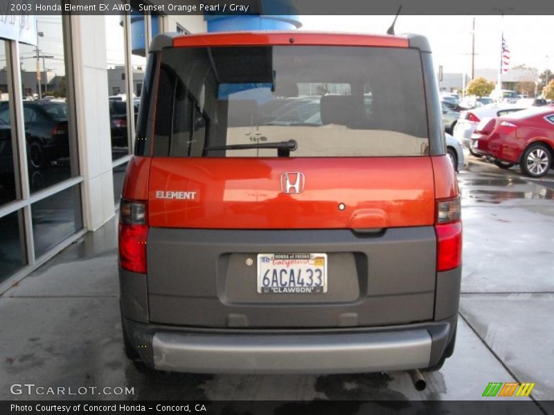 Sunset Orange Pearl / Gray 2003 Honda Element EX AWD