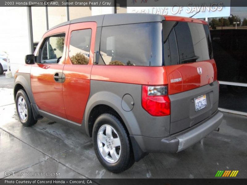 Sunset Orange Pearl / Gray 2003 Honda Element EX AWD