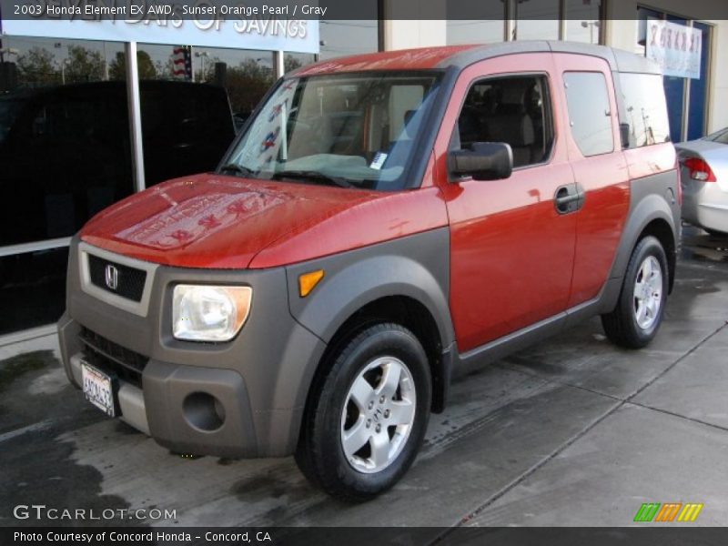 Sunset Orange Pearl / Gray 2003 Honda Element EX AWD
