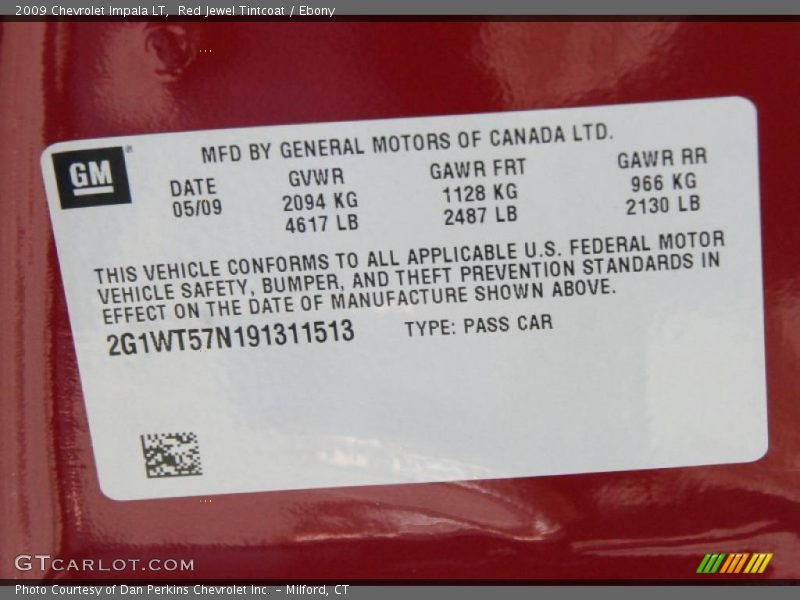 Red Jewel Tintcoat / Ebony 2009 Chevrolet Impala LT
