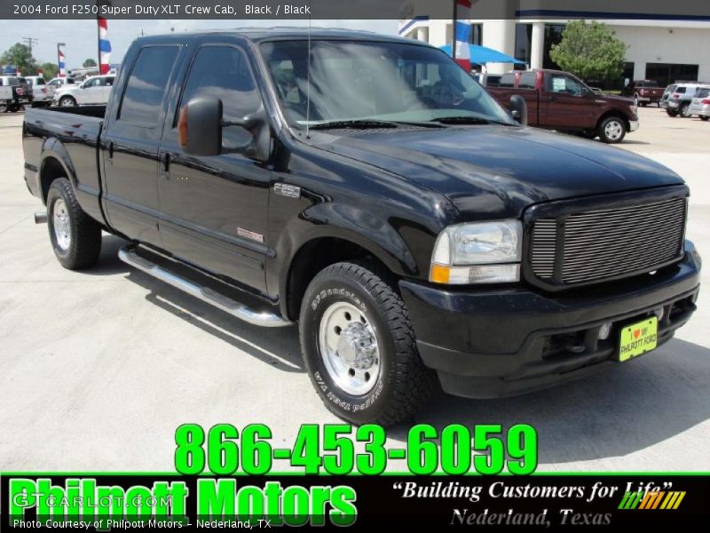 Black / Black 2004 Ford F250 Super Duty XLT Crew Cab