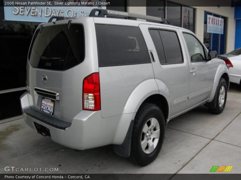 Silver Lightning Metallic / Desert 2006 Nissan Pathfinder SE