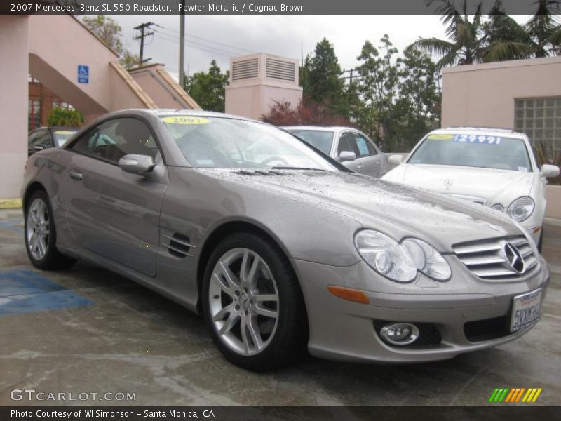 Pewter Metallic / Cognac Brown 2007 Mercedes-Benz SL 550 Roadster