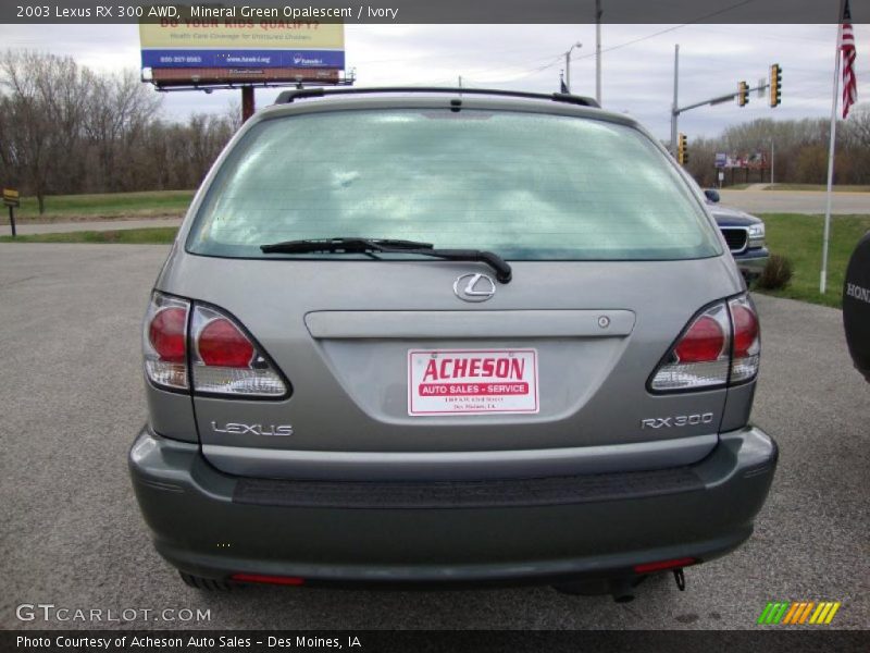 Mineral Green Opalescent / Ivory 2003 Lexus RX 300 AWD