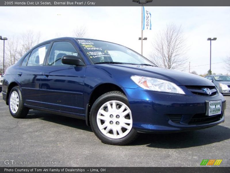 Eternal Blue Pearl / Gray 2005 Honda Civic LX Sedan
