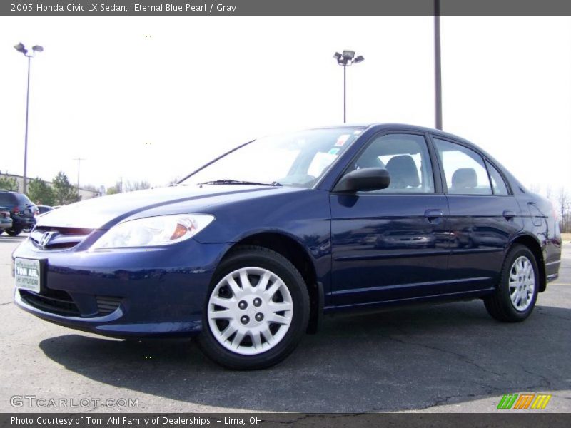 Eternal Blue Pearl / Gray 2005 Honda Civic LX Sedan