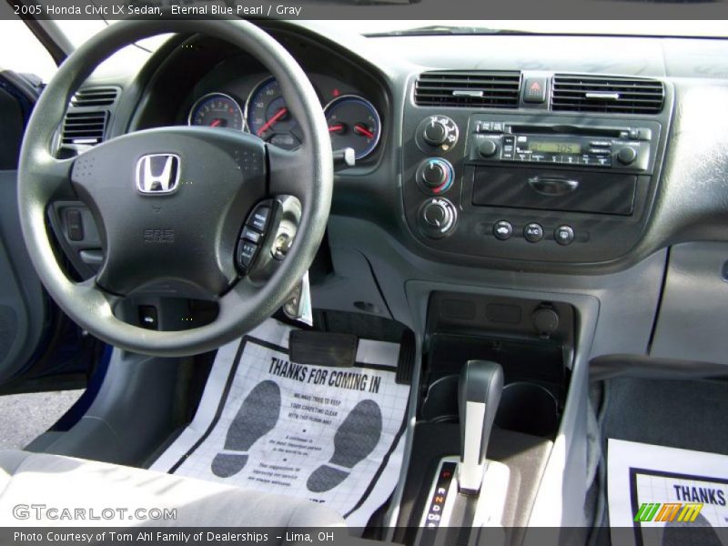 Eternal Blue Pearl / Gray 2005 Honda Civic LX Sedan