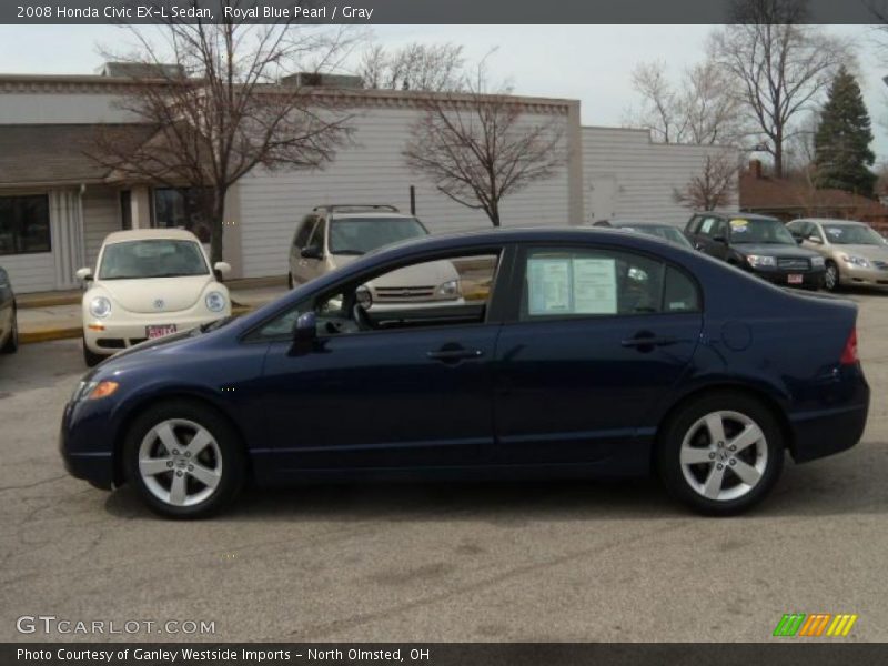 Royal Blue Pearl / Gray 2008 Honda Civic EX-L Sedan