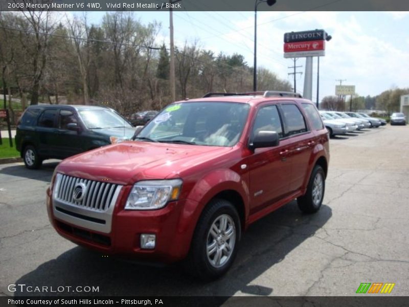 Vivid Red Metallic / Black 2008 Mercury Mariner V6 4WD