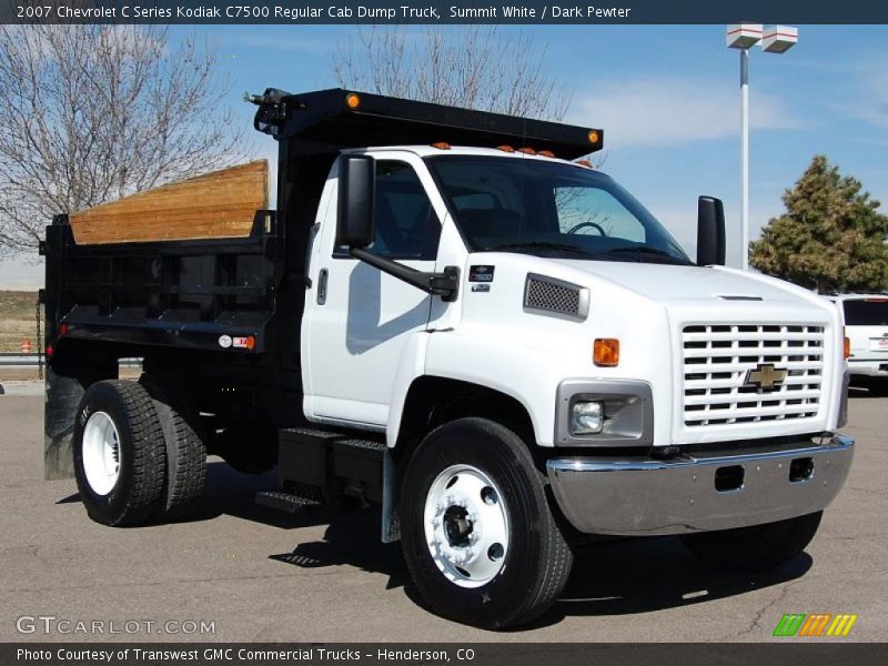 Summit White / Dark Pewter 2007 Chevrolet C Series Kodiak C7500 Regular Cab Dump Truck