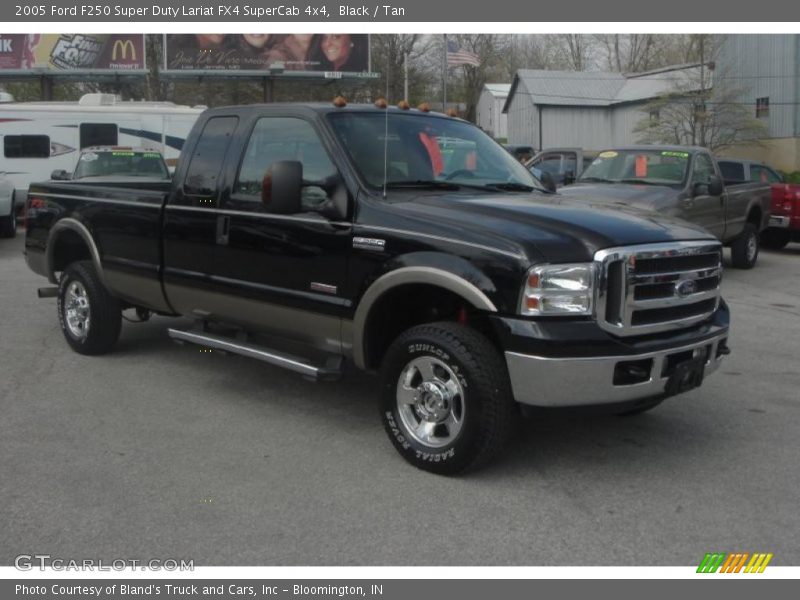 Black / Tan 2005 Ford F250 Super Duty Lariat FX4 SuperCab 4x4