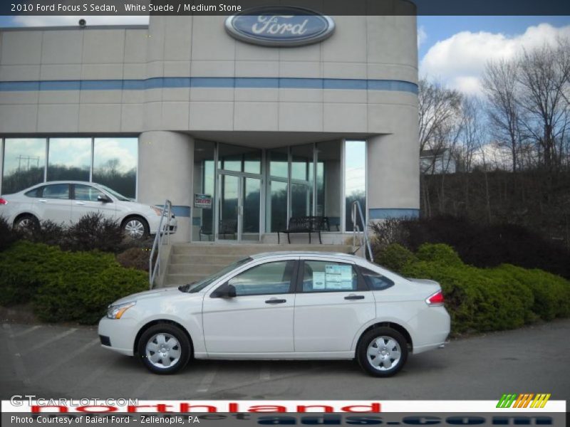 White Suede / Medium Stone 2010 Ford Focus S Sedan