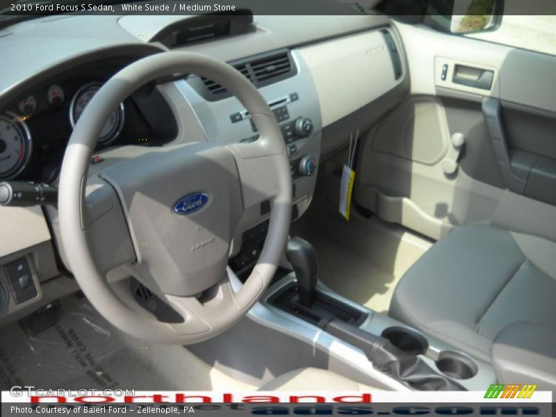 White Suede / Medium Stone 2010 Ford Focus S Sedan