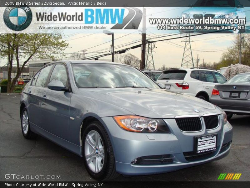 Arctic Metallic / Beige 2008 BMW 3 Series 328xi Sedan