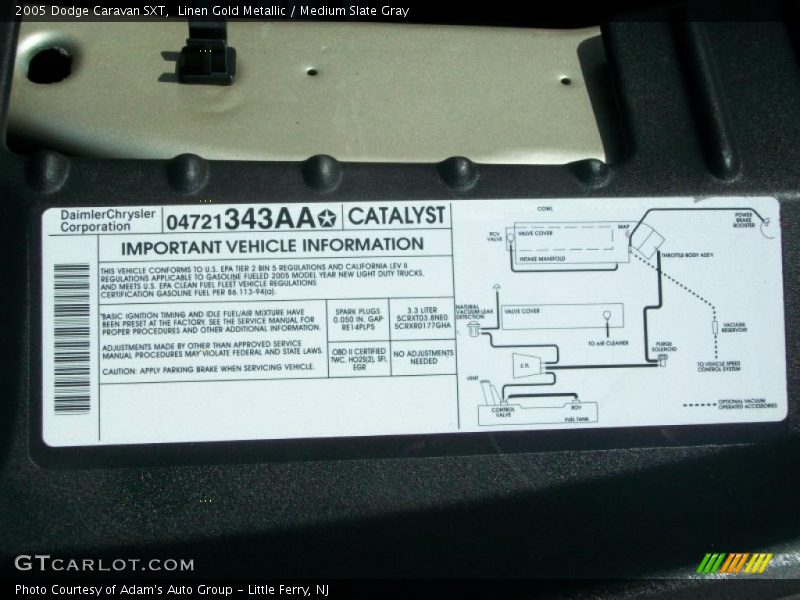 Linen Gold Metallic / Medium Slate Gray 2005 Dodge Caravan SXT