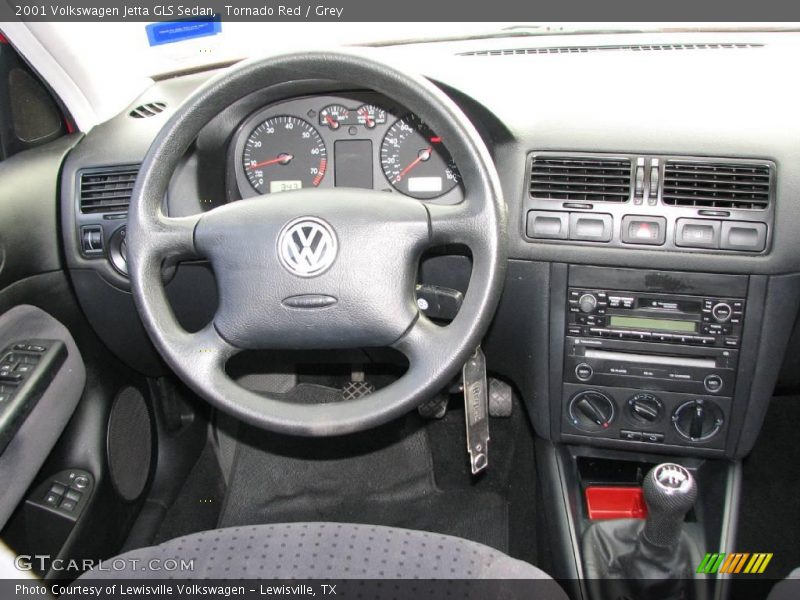 Tornado Red / Grey 2001 Volkswagen Jetta GLS Sedan