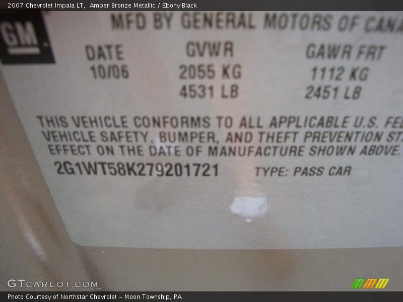 Amber Bronze Metallic / Ebony Black 2007 Chevrolet Impala LT