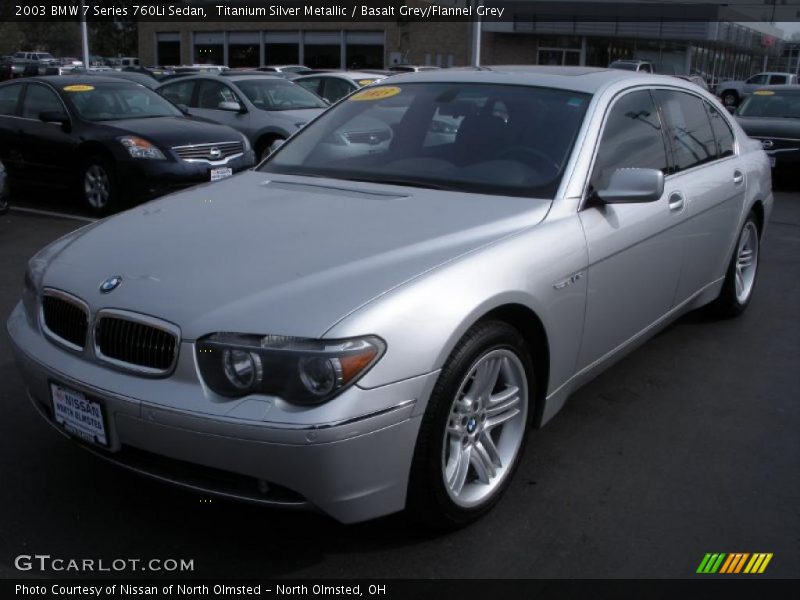 Titanium Silver Metallic / Basalt Grey/Flannel Grey 2003 BMW 7 Series 760Li Sedan
