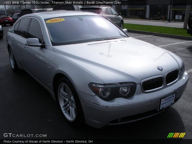 Titanium Silver Metallic / Basalt Grey/Flannel Grey 2003 BMW 7 Series 760Li Sedan