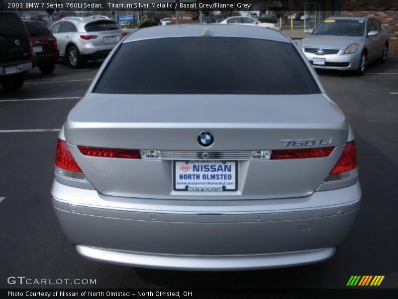 Titanium Silver Metallic / Basalt Grey/Flannel Grey 2003 BMW 7 Series 760Li Sedan
