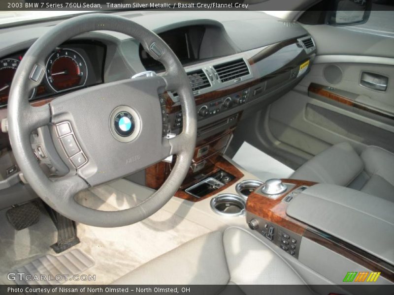 Titanium Silver Metallic / Basalt Grey/Flannel Grey 2003 BMW 7 Series 760Li Sedan