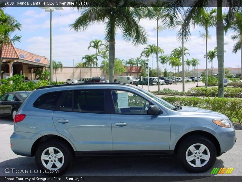Silver Blue / Beige 2009 Hyundai Santa Fe GLS