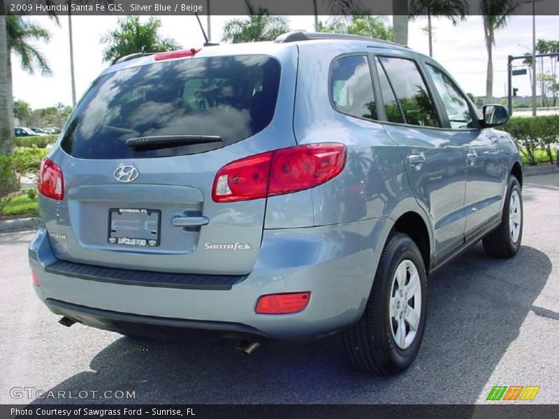 Silver Blue / Beige 2009 Hyundai Santa Fe GLS