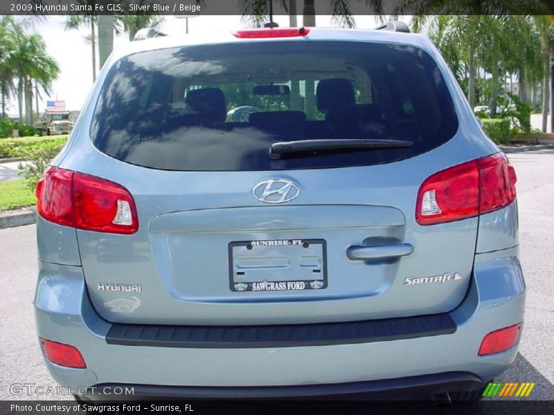 Silver Blue / Beige 2009 Hyundai Santa Fe GLS