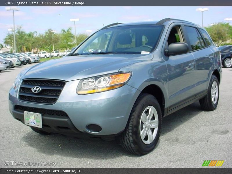 Silver Blue / Beige 2009 Hyundai Santa Fe GLS