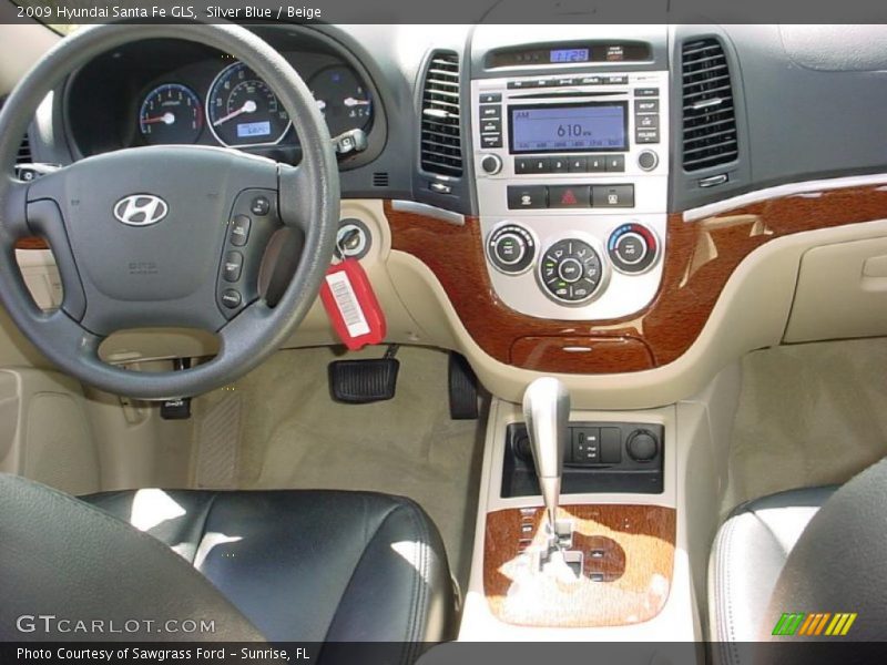 Silver Blue / Beige 2009 Hyundai Santa Fe GLS
