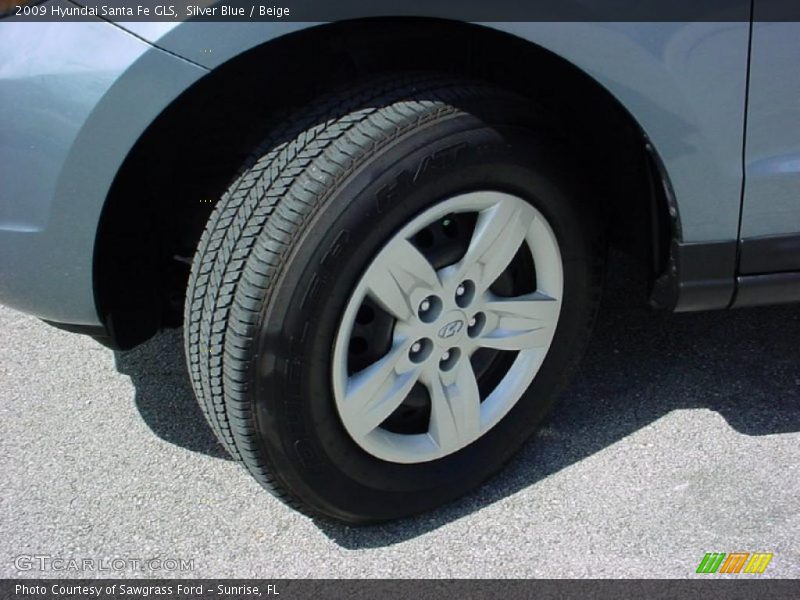 Silver Blue / Beige 2009 Hyundai Santa Fe GLS