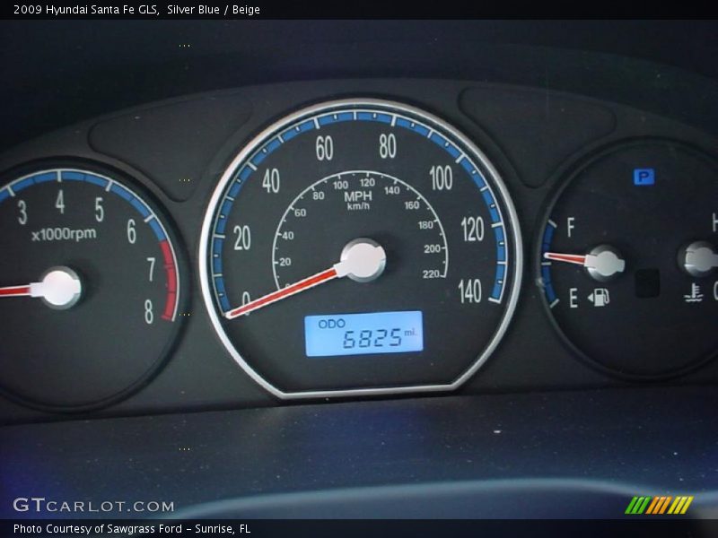 Silver Blue / Beige 2009 Hyundai Santa Fe GLS