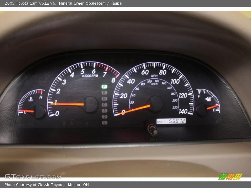 Mineral Green Opalescent / Taupe 2005 Toyota Camry XLE V6