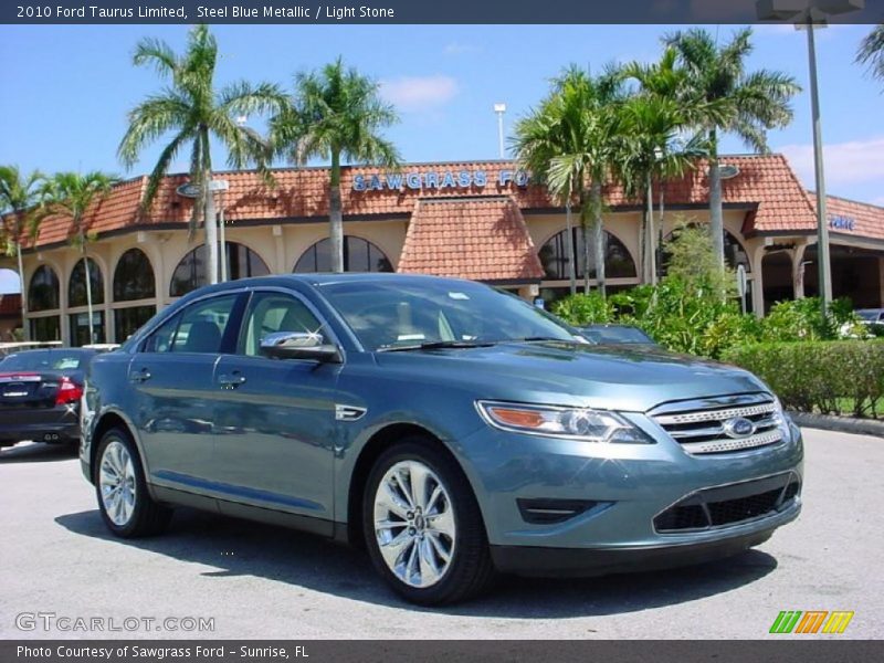 Steel Blue Metallic / Light Stone 2010 Ford Taurus Limited
