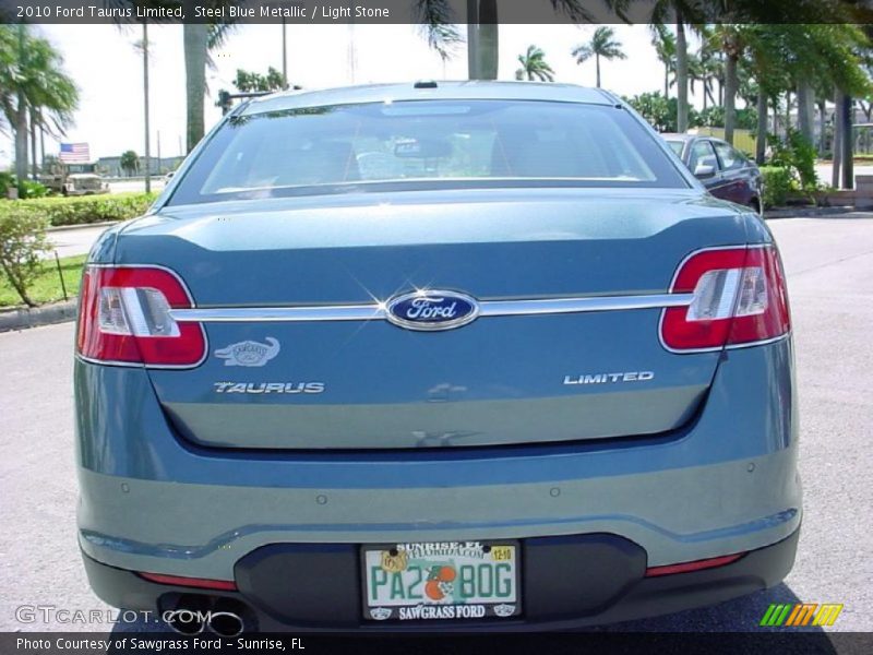 Steel Blue Metallic / Light Stone 2010 Ford Taurus Limited