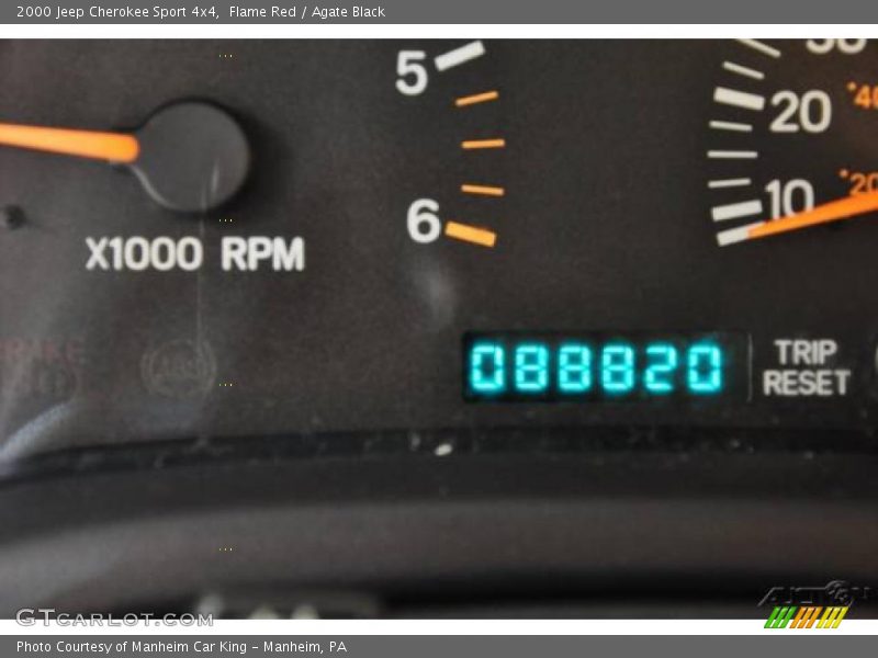 Flame Red / Agate Black 2000 Jeep Cherokee Sport 4x4
