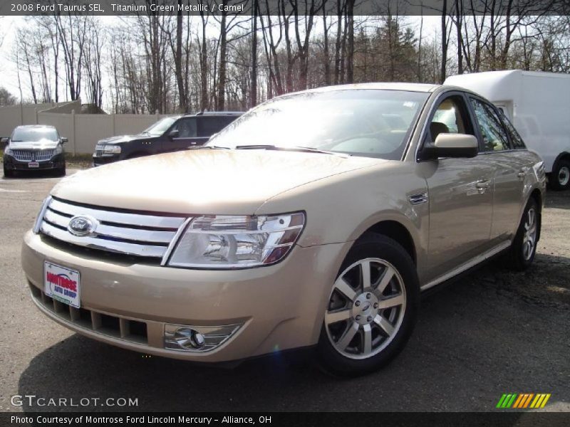 Titanium Green Metallic / Camel 2008 Ford Taurus SEL