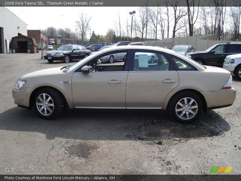 Titanium Green Metallic / Camel 2008 Ford Taurus SEL