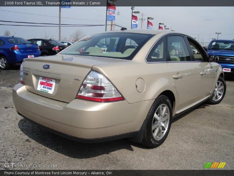 Titanium Green Metallic / Camel 2008 Ford Taurus SEL