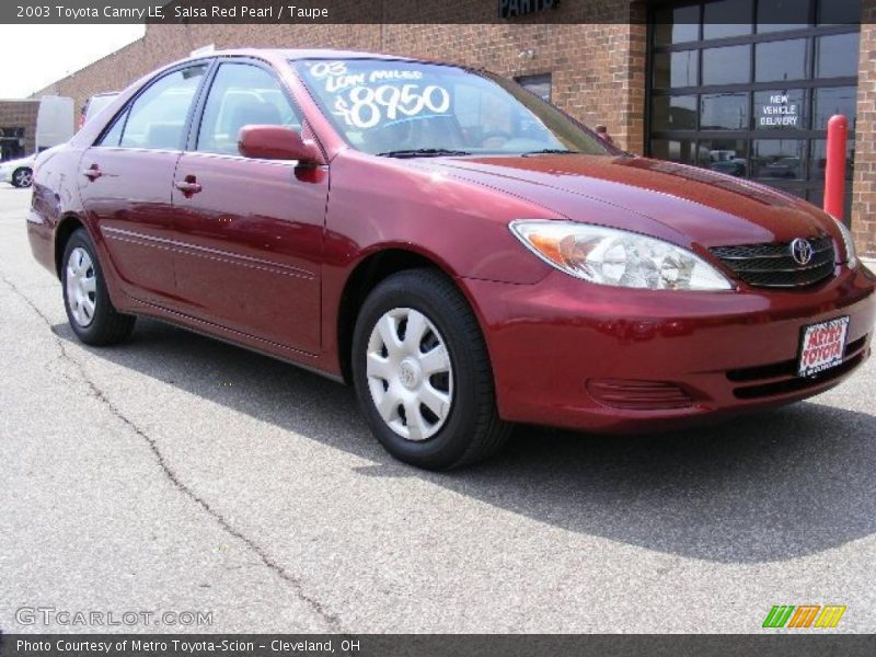 Salsa Red Pearl / Taupe 2003 Toyota Camry LE