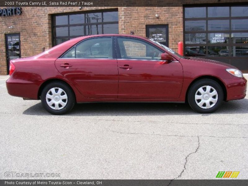 Salsa Red Pearl / Taupe 2003 Toyota Camry LE
