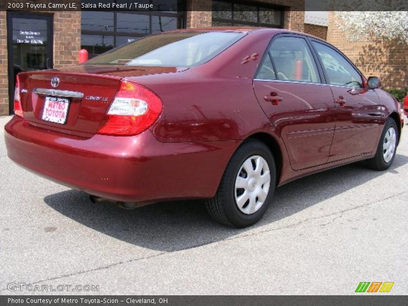 Salsa Red Pearl / Taupe 2003 Toyota Camry LE