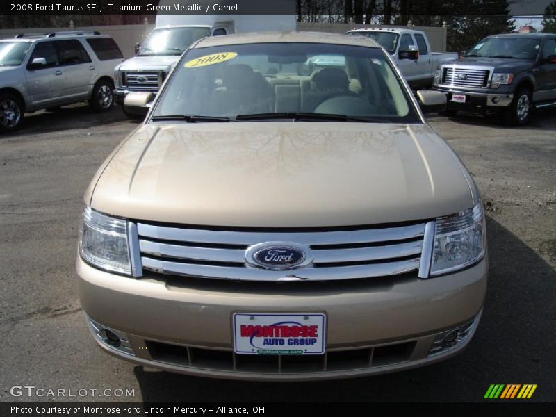 Titanium Green Metallic / Camel 2008 Ford Taurus SEL