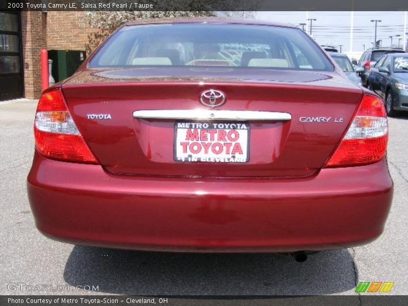 Salsa Red Pearl / Taupe 2003 Toyota Camry LE