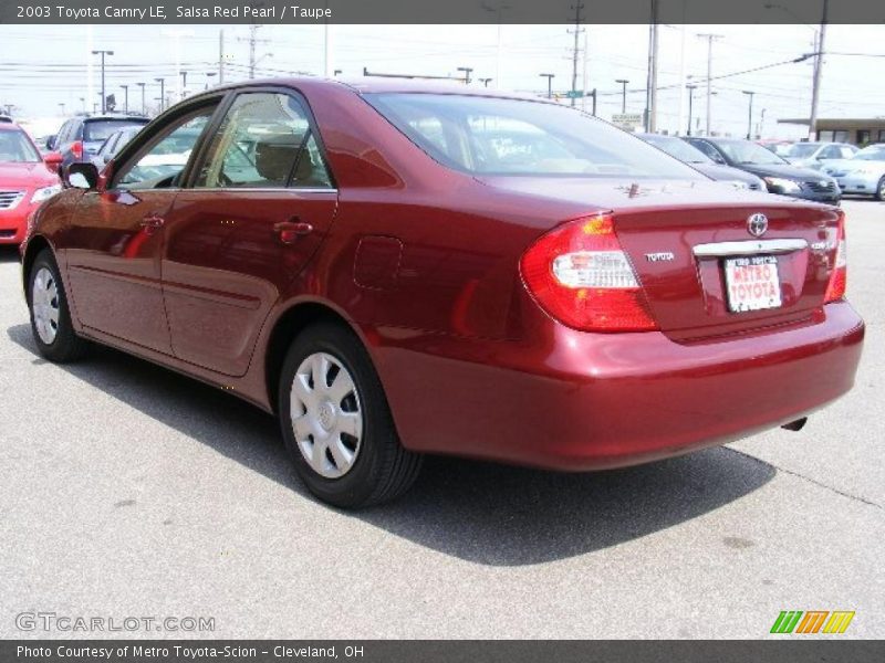 Salsa Red Pearl / Taupe 2003 Toyota Camry LE