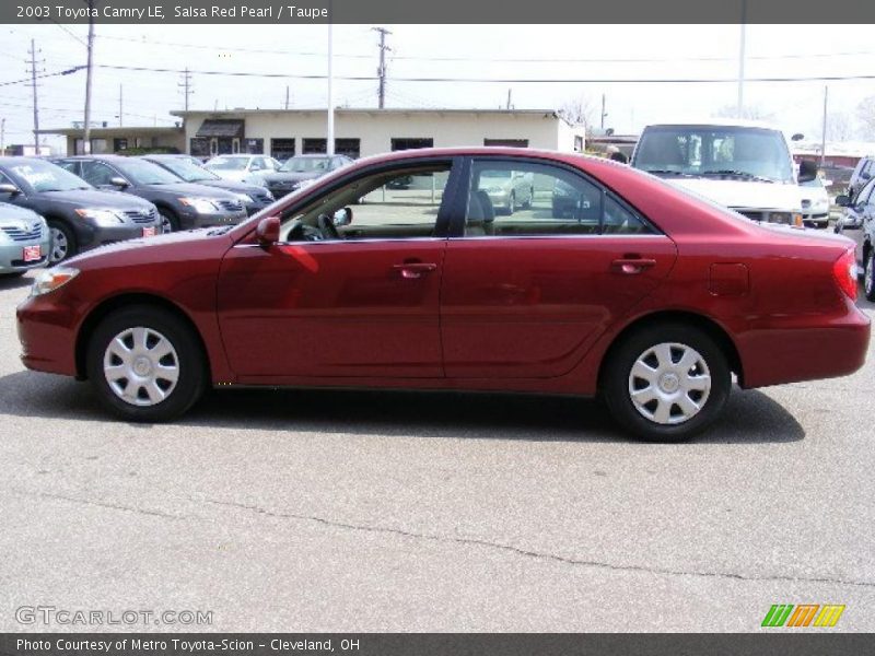 Salsa Red Pearl / Taupe 2003 Toyota Camry LE